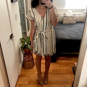 Tularosa Didion Linen Wrap Dress in La Rochelle